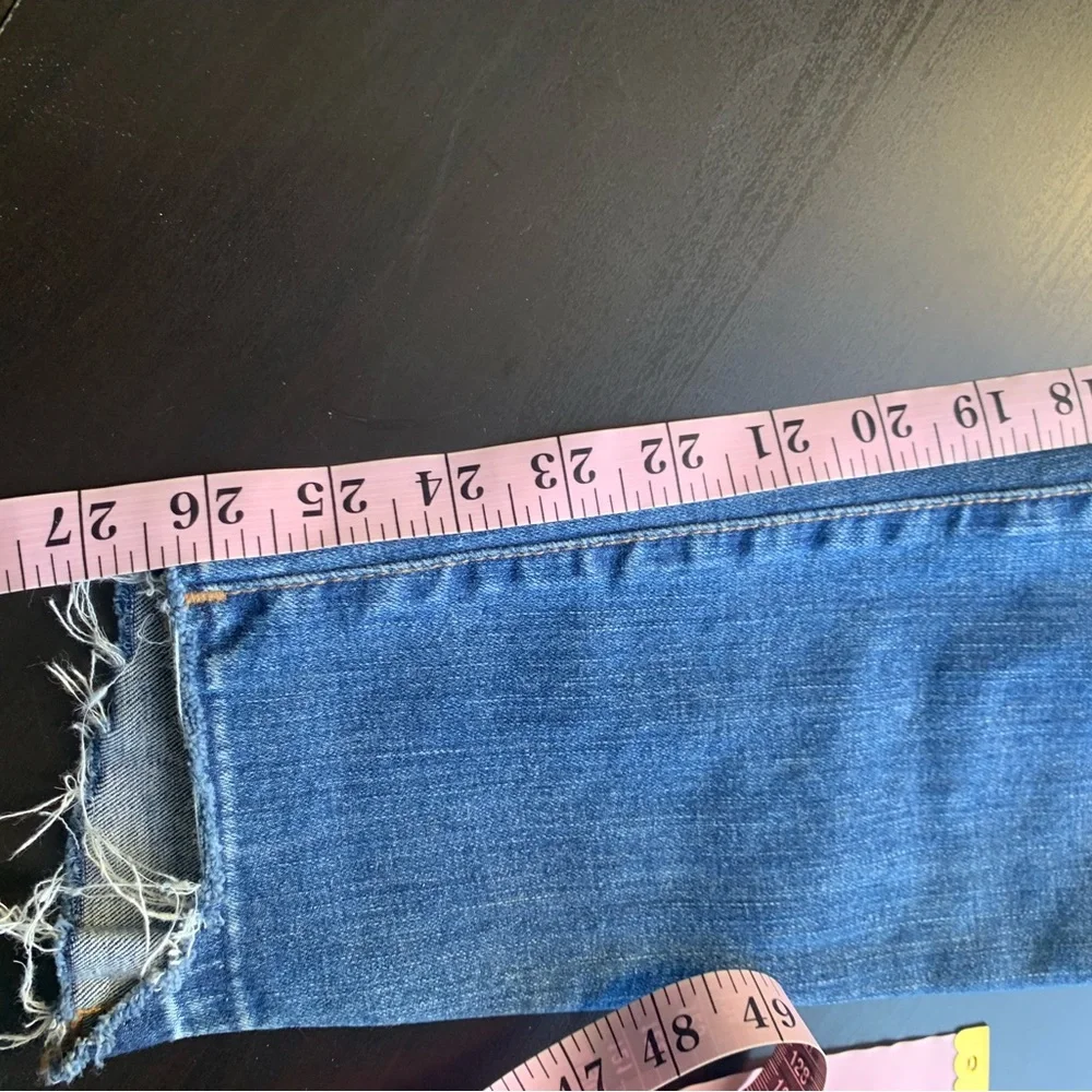 Madewell Blue Denim Distressed Knee/Hem Skinny Jeans Size 26 - Picture 8 of 10